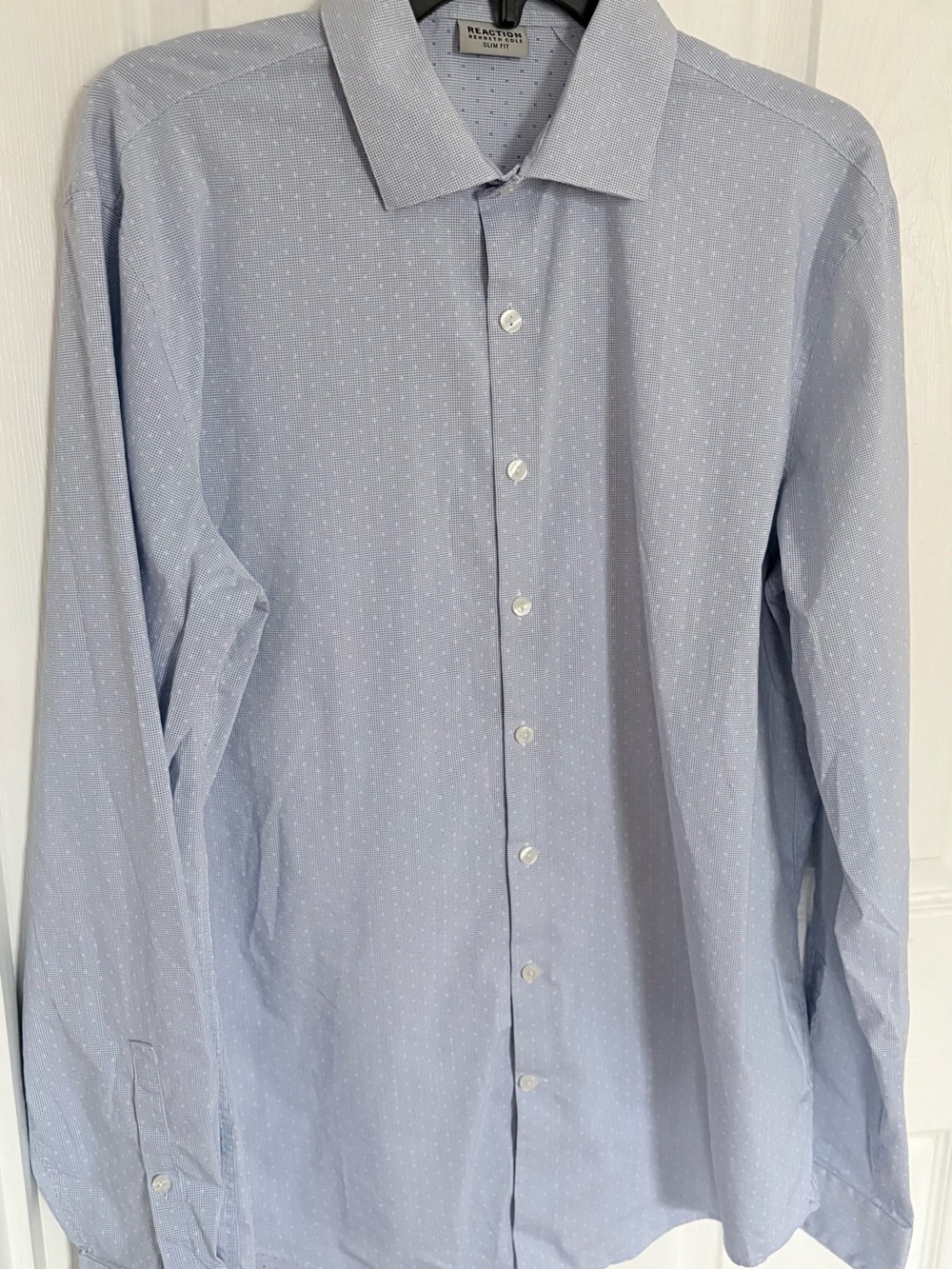 Kenneth Cole Light Blue Dot-Print Men's Dress Shirt